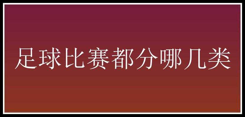 足球比赛都分哪几类