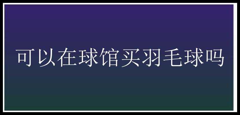 可以在球馆买羽毛球吗