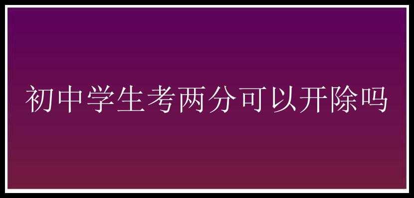 初中学生考两分可以开除吗