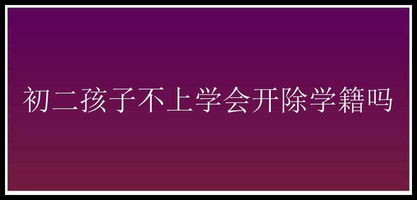 初二孩子不上学会开除学籍吗