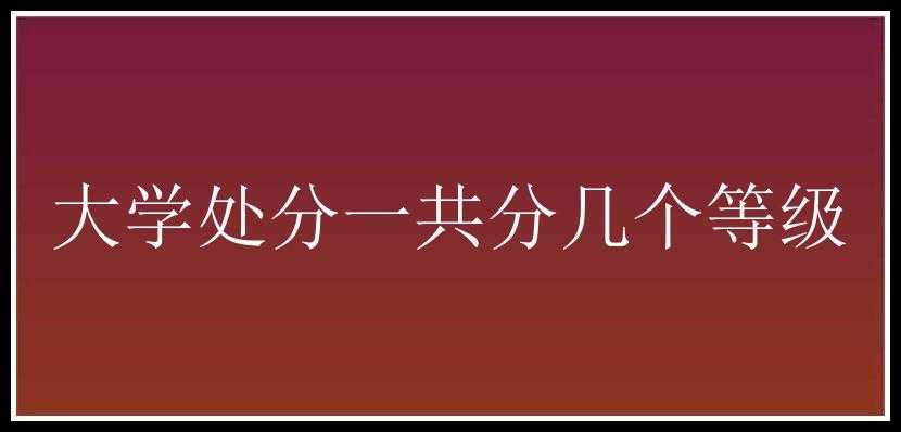 大学处分一共分几个等级