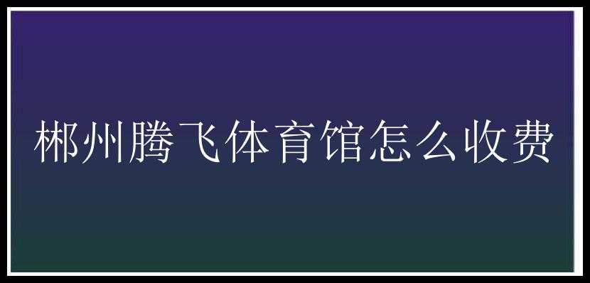 郴州腾飞体育馆怎么收费