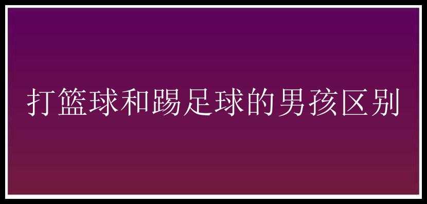 打篮球和踢足球的男孩区别