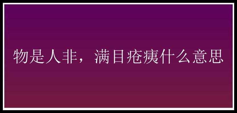 物是人非，满目疮痍什么意思