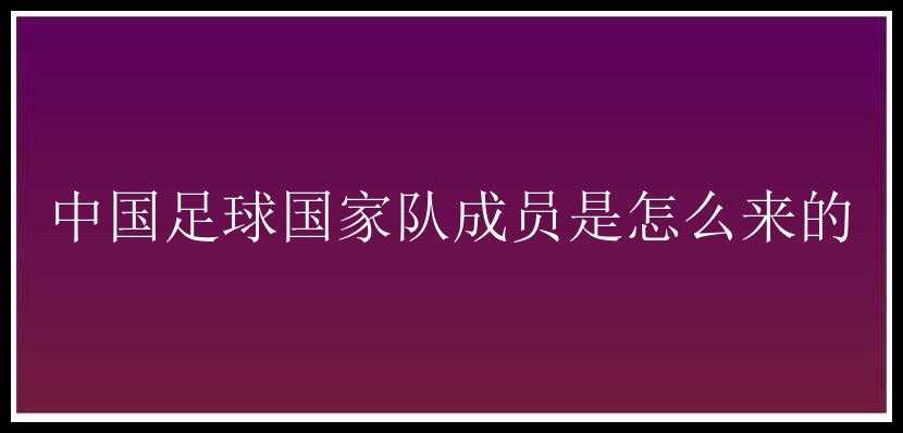 中国足球国家队成员是怎么来的