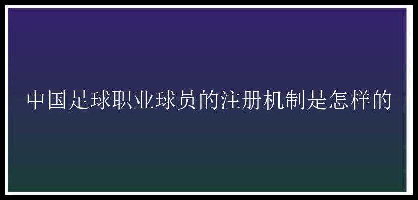 中国足球职业球员的注册机制是怎样的