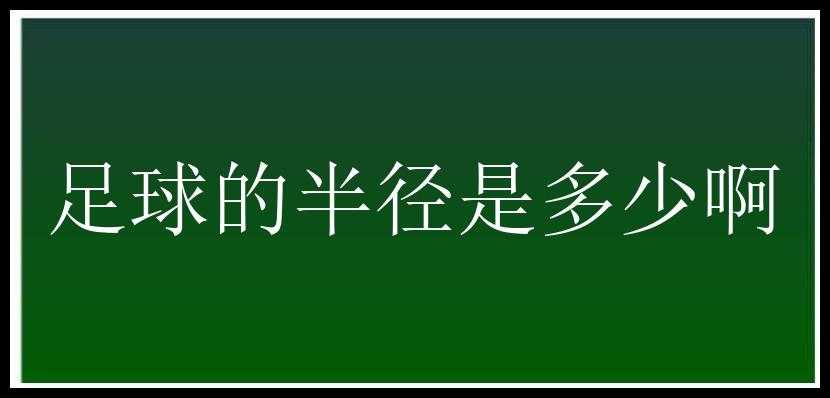 足球的半径是多少啊