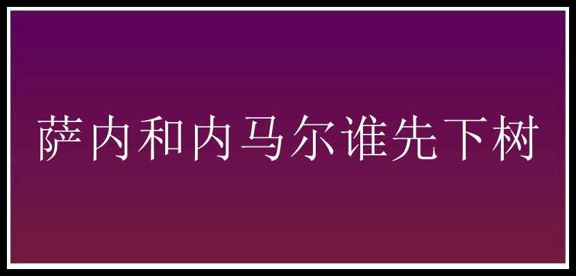 萨内和内马尔谁先下树