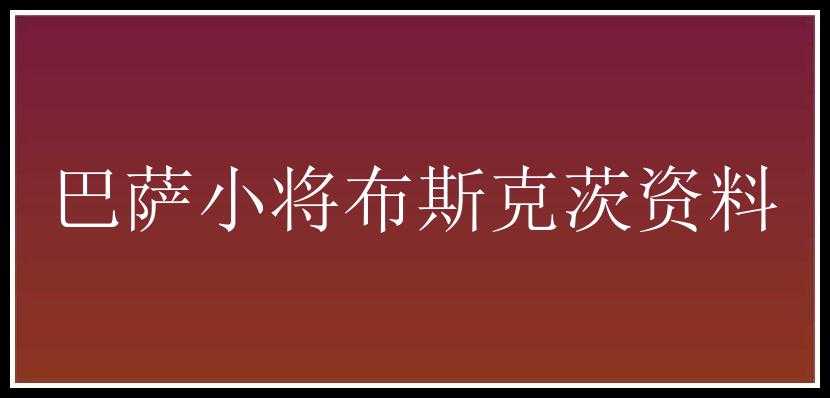 巴萨小将布斯克茨资料