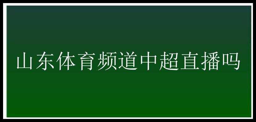 山东体育频道中超直播吗