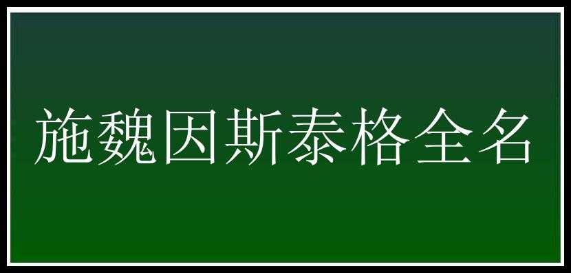 施魏因斯泰格全名