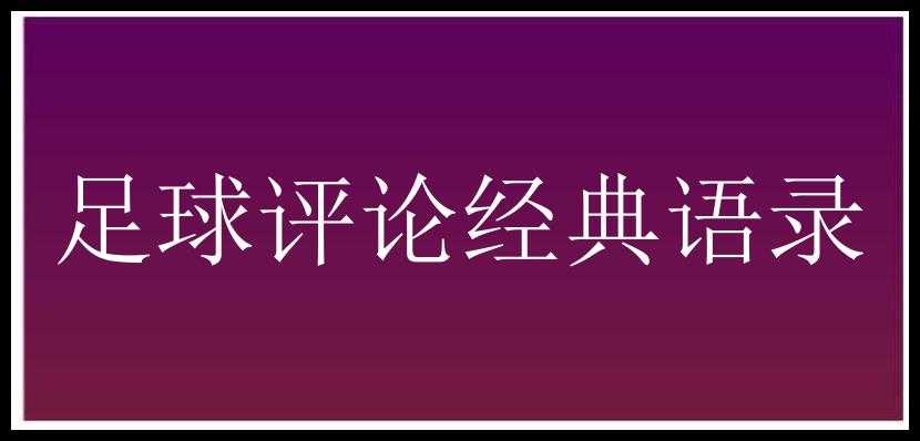 足球评论经典语录