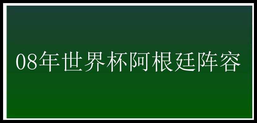 08年世界杯阿根廷阵容