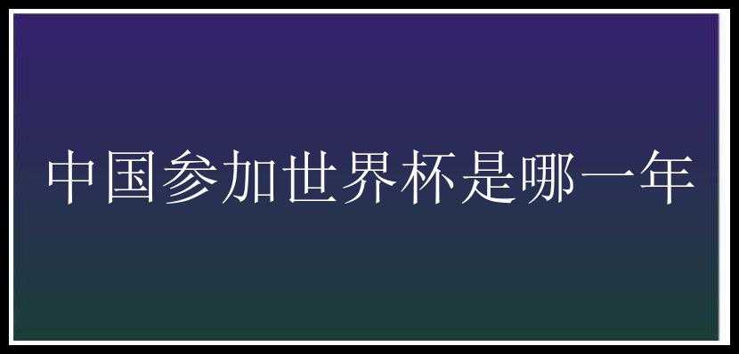 中国参加世界杯是哪一年