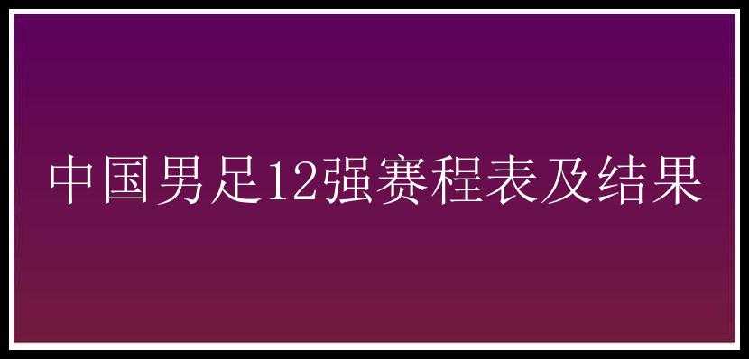 中国男足12强赛程表及结果