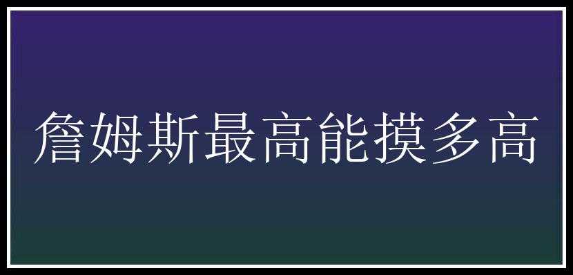 詹姆斯最高能摸多高