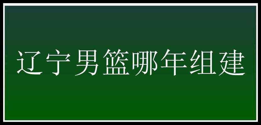 辽宁男篮哪年组建