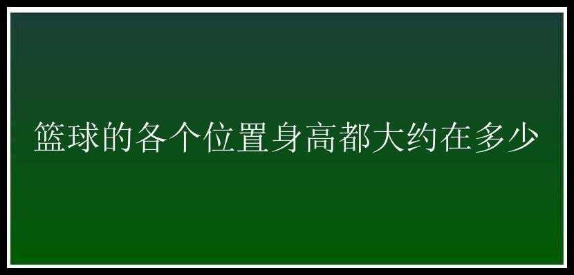 篮球的各个位置身高都大约在多少