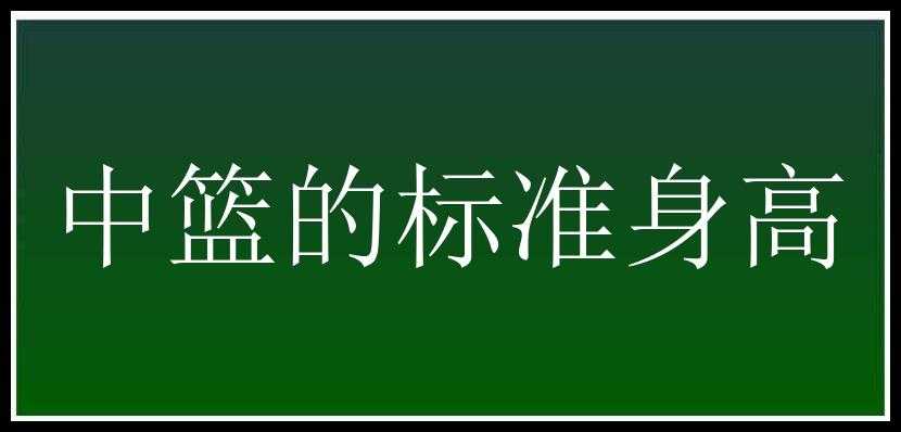 中篮的标准身高