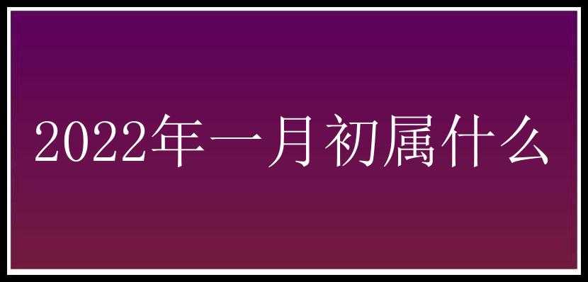 2022年一月初属什么