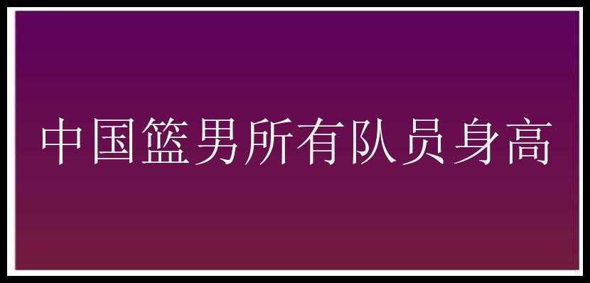 中国篮男所有队员身高