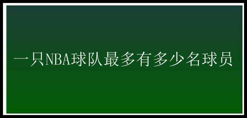 一只NBA球队最多有多少名球员