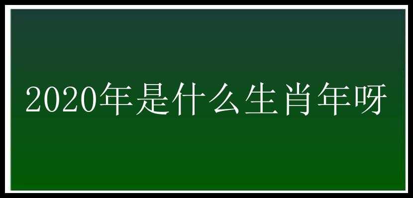 2020年是什么生肖年呀