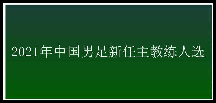 2021年中国男足新任主教练人选