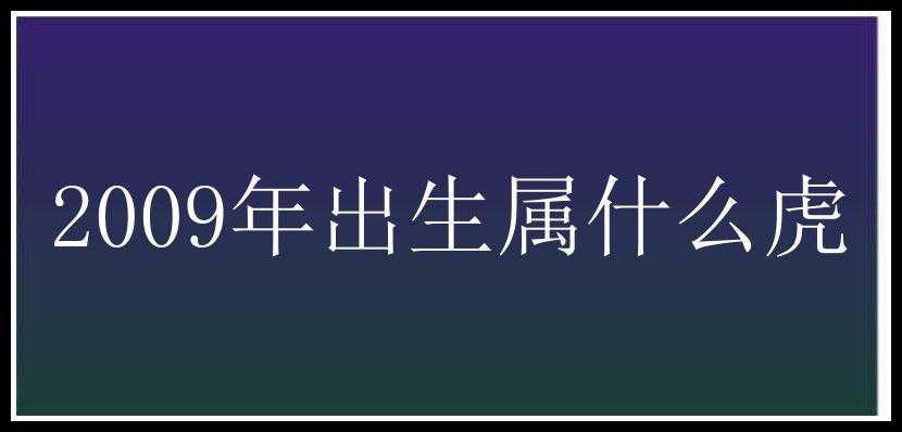 2009年出生属什么虎