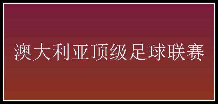 澳大利亚顶级足球联赛