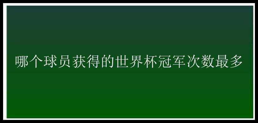 哪个球员获得的世界杯冠军次数最多