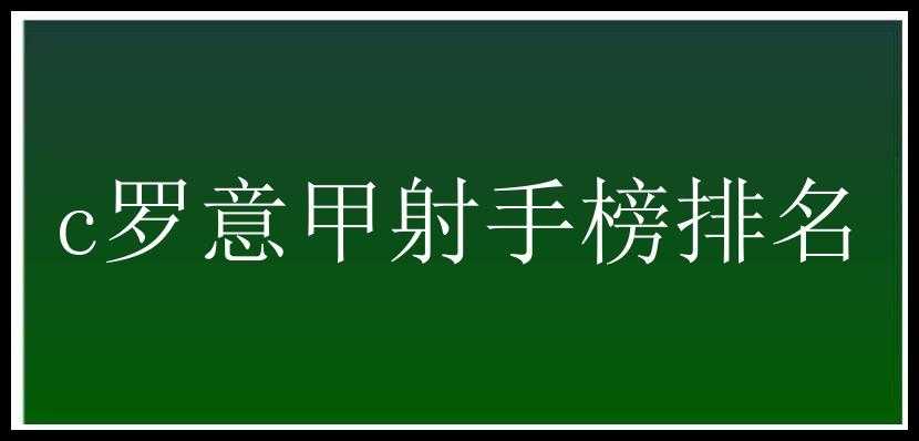 c罗意甲射手榜排名