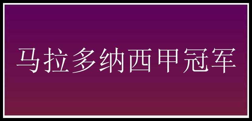 马拉多纳西甲冠军