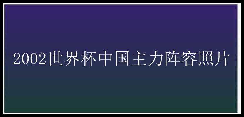 2002世界杯中国主力阵容照片