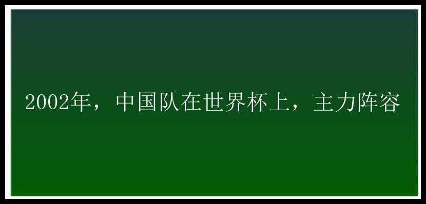 2002年，中国队在世界杯上，主力阵容