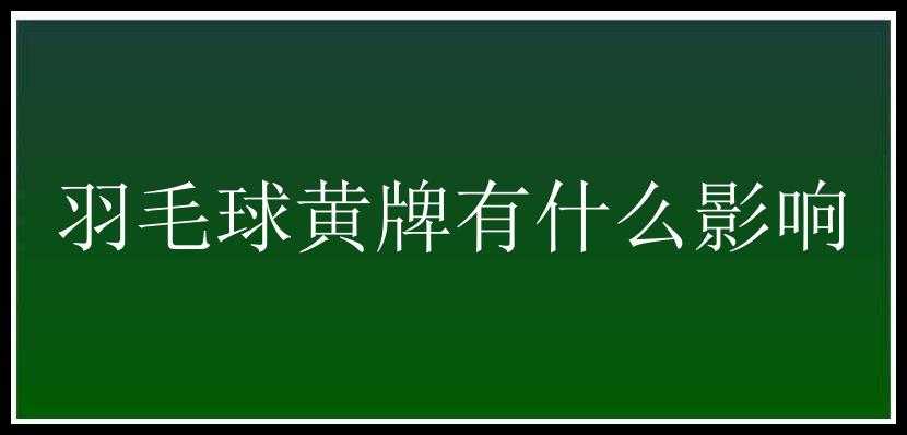 羽毛球黄牌有什么影响