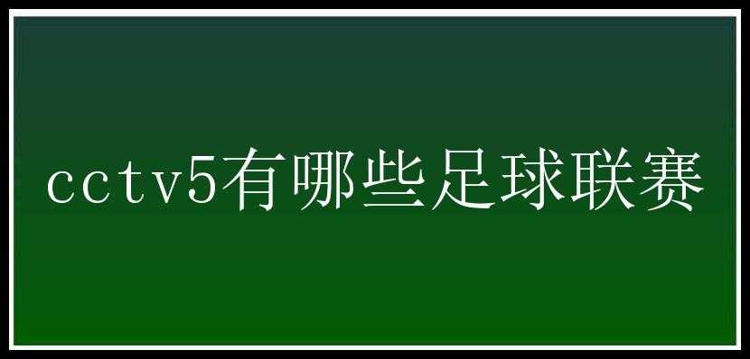 cctv5有哪些足球联赛