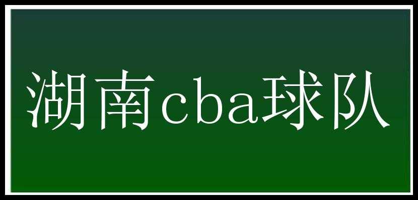 湖南cba球队