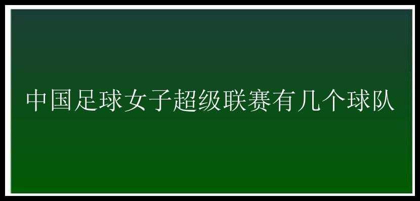 中国足球女子超级联赛有几个球队