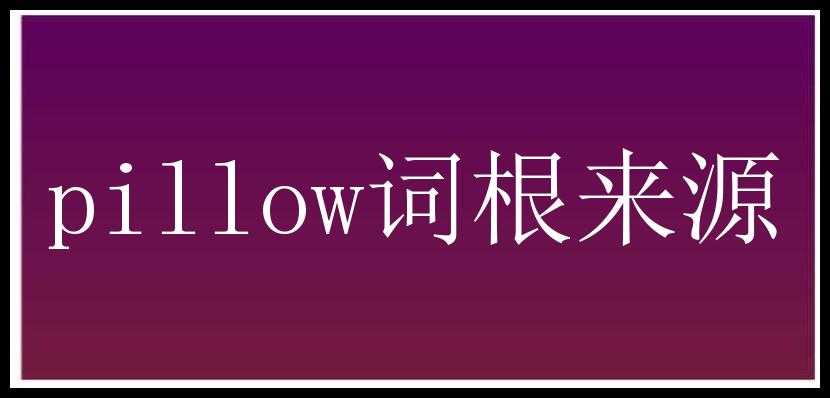 pillow词根来源