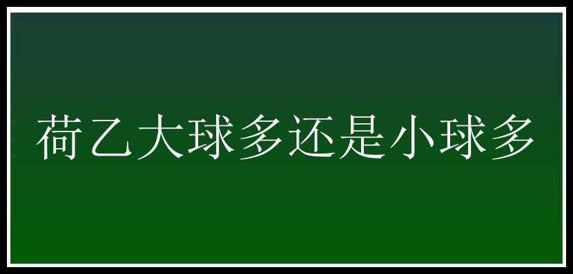 荷乙大球多还是小球多