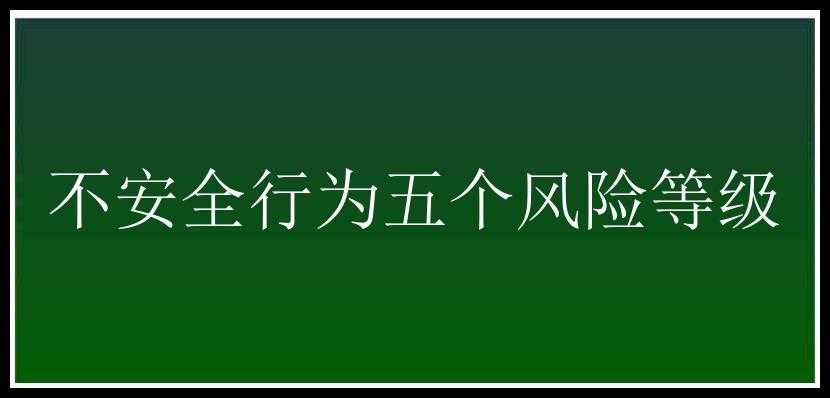 不安全行为五个风险等级