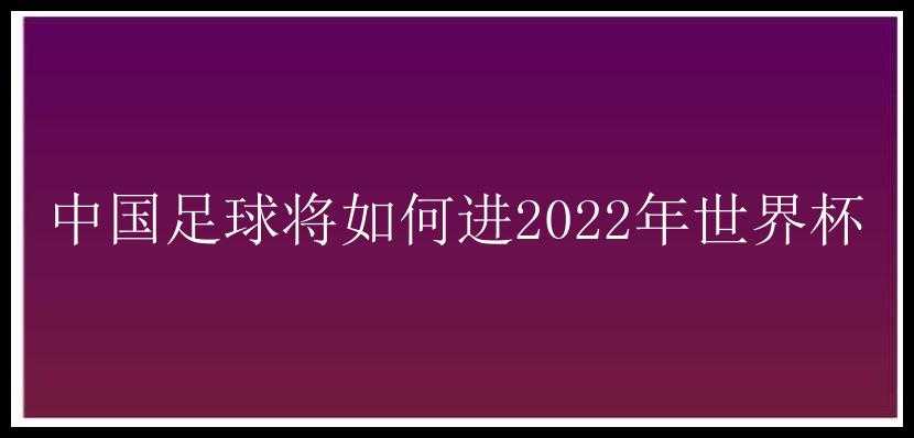 中国足球将如何进2022年世界杯