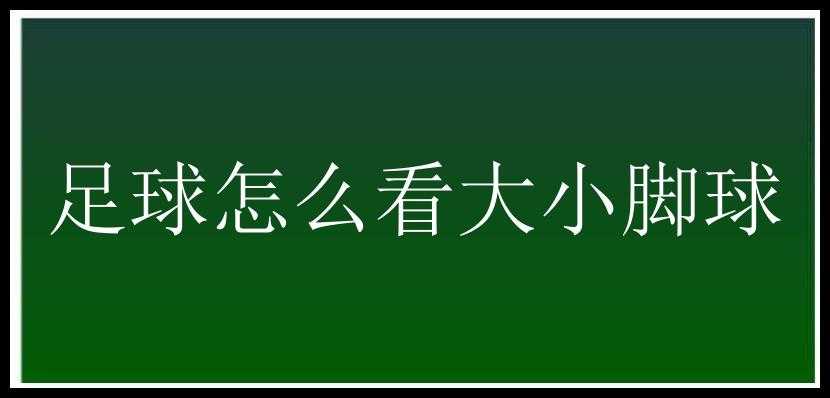 足球怎么看大小脚球