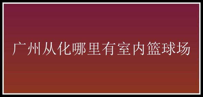 广州从化哪里有室内篮球场