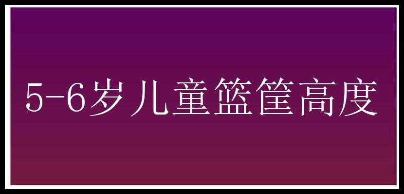 5-6岁儿童篮筐高度