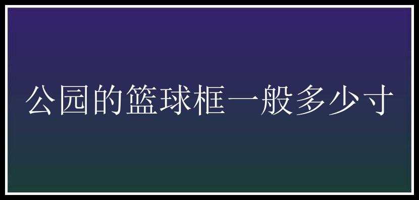 公园的篮球框一般多少寸