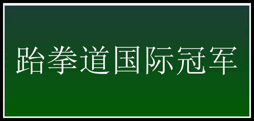 跆拳道国际冠军