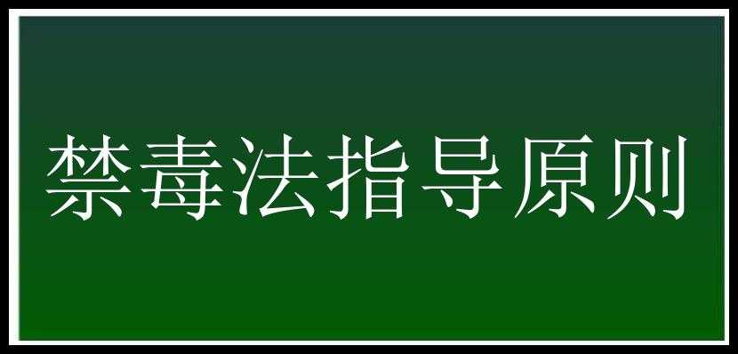 禁毒法指导原则