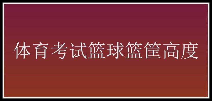 体育考试篮球篮筐高度